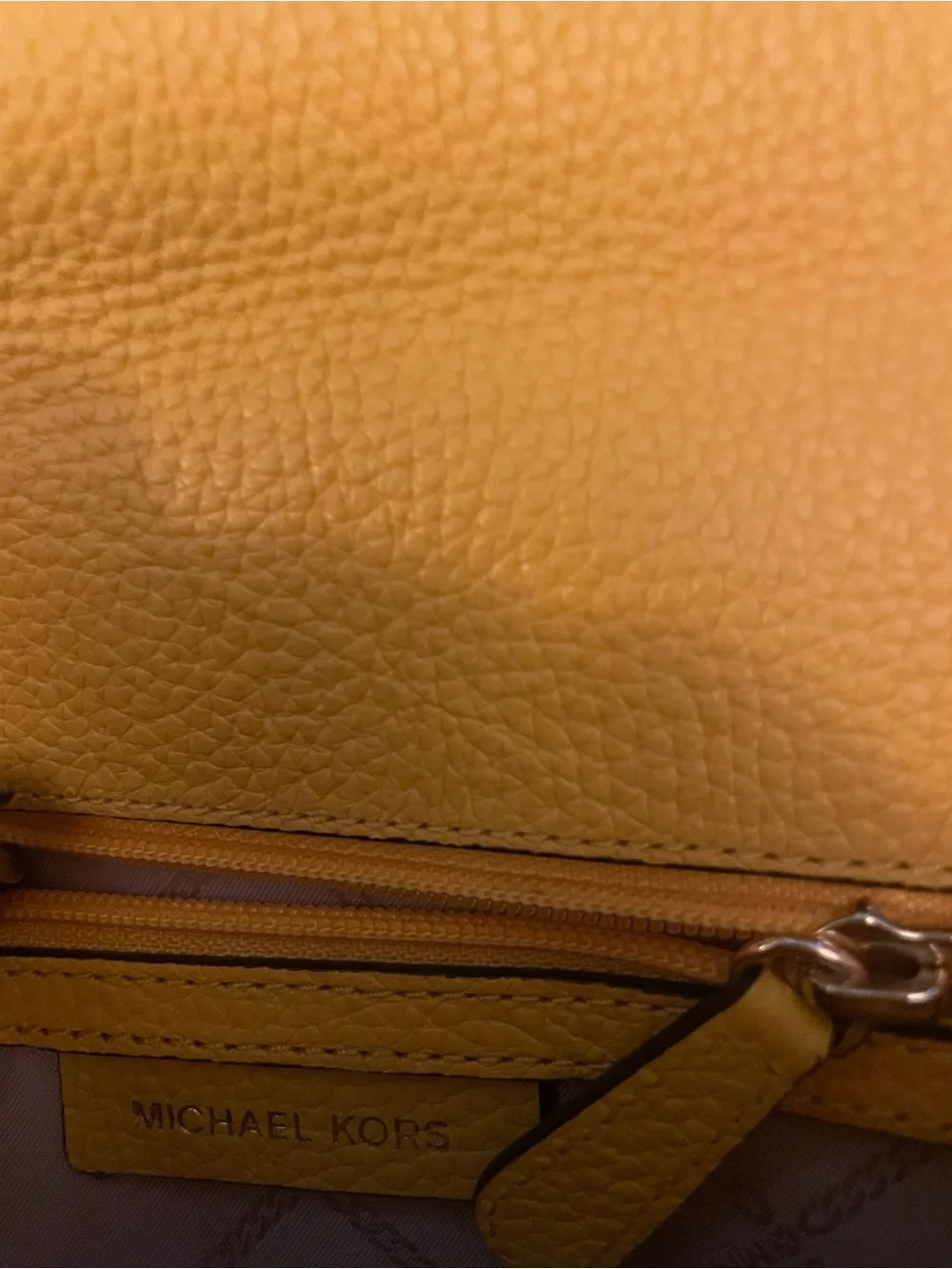 Michael Kors Bright Yellow Pebble Leather Crossbody. New without tags.